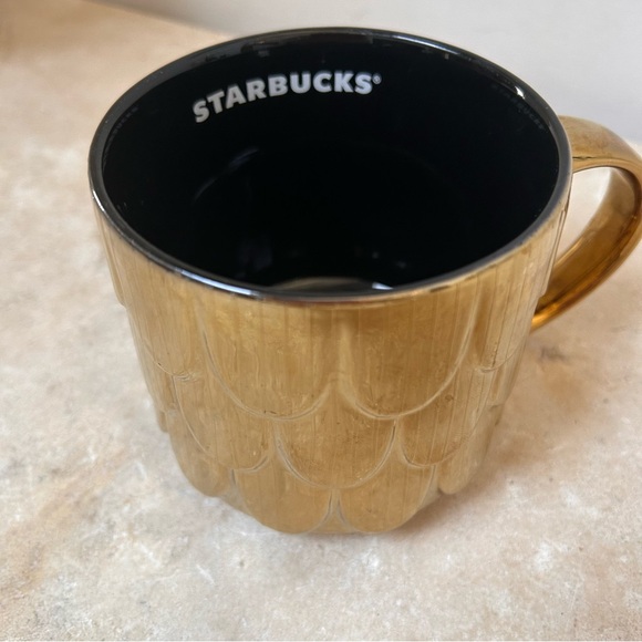 Original Starbucks 2019 limited edition holiday Gold mermaid scales Mug EUC! - Picture 4 of 10